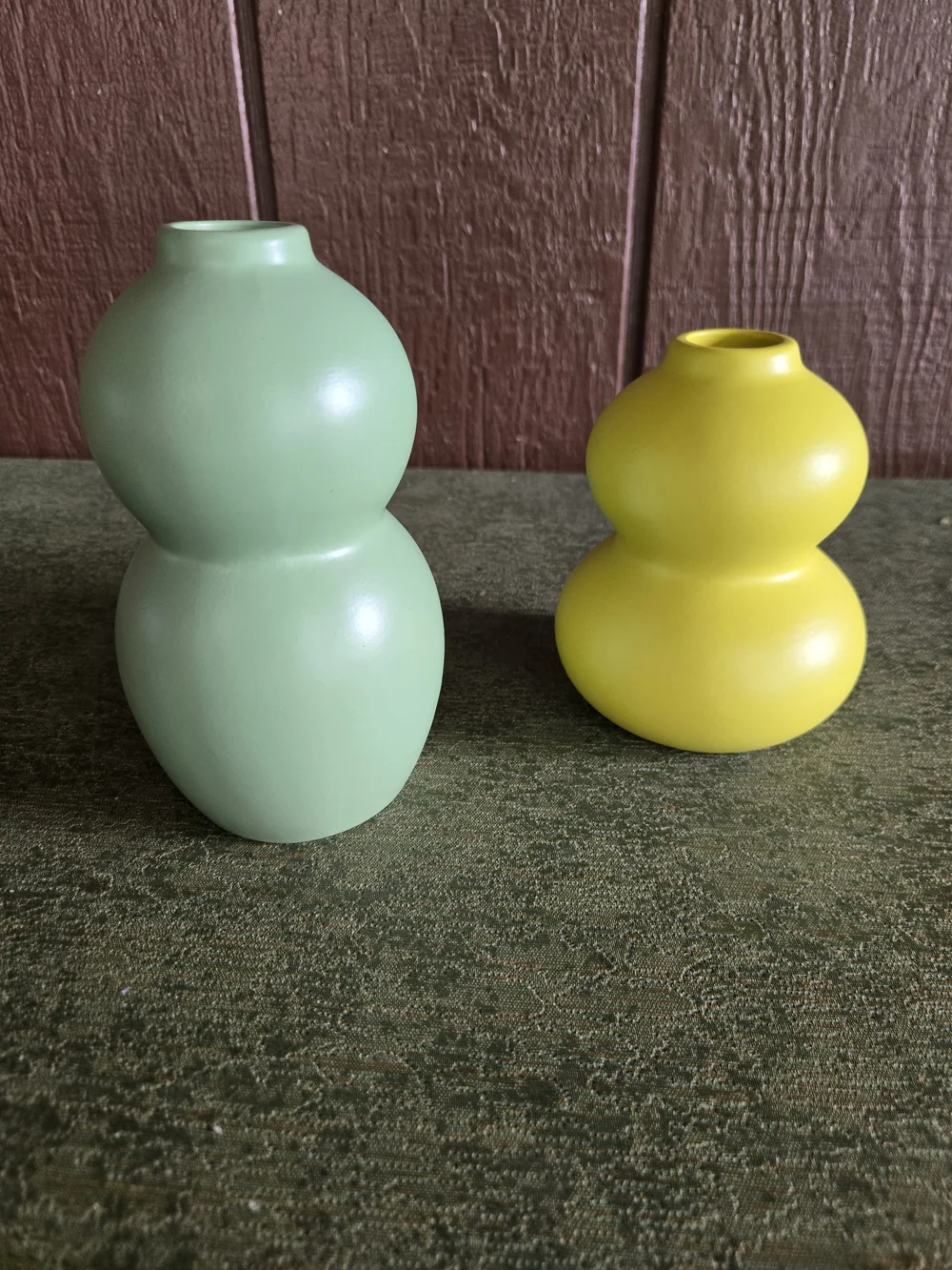 Modern Green and Yellow Gourd Or Stem Vase
